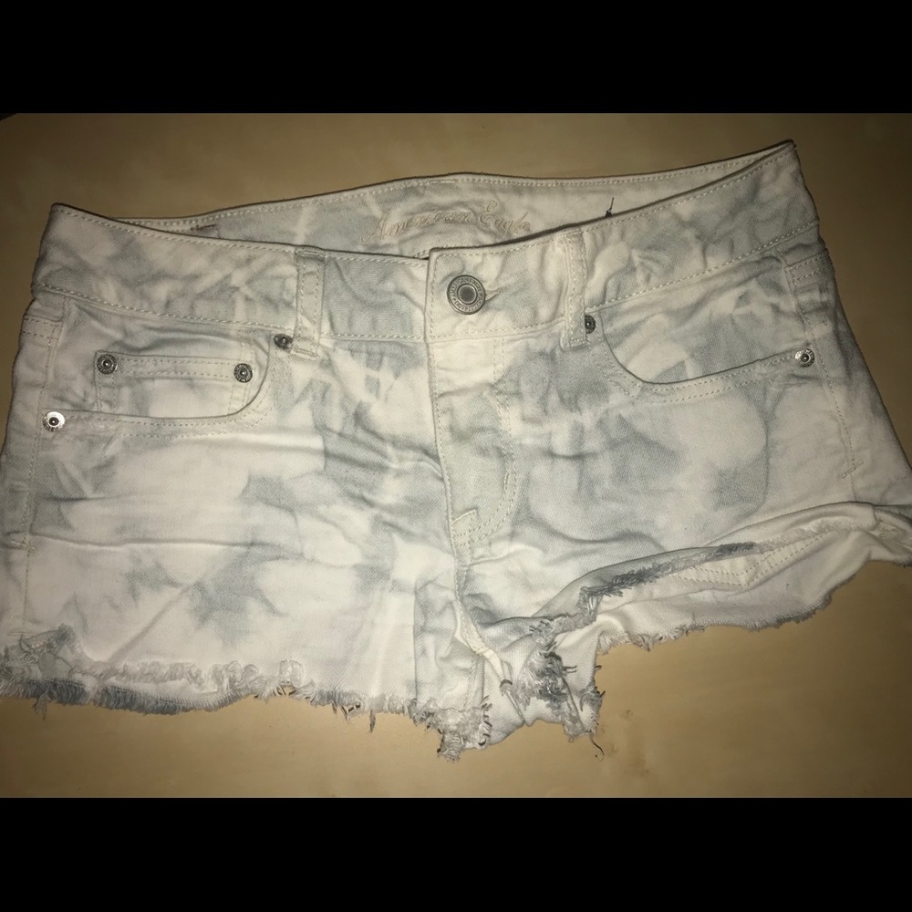 Tie dye American Eagle denim shorts